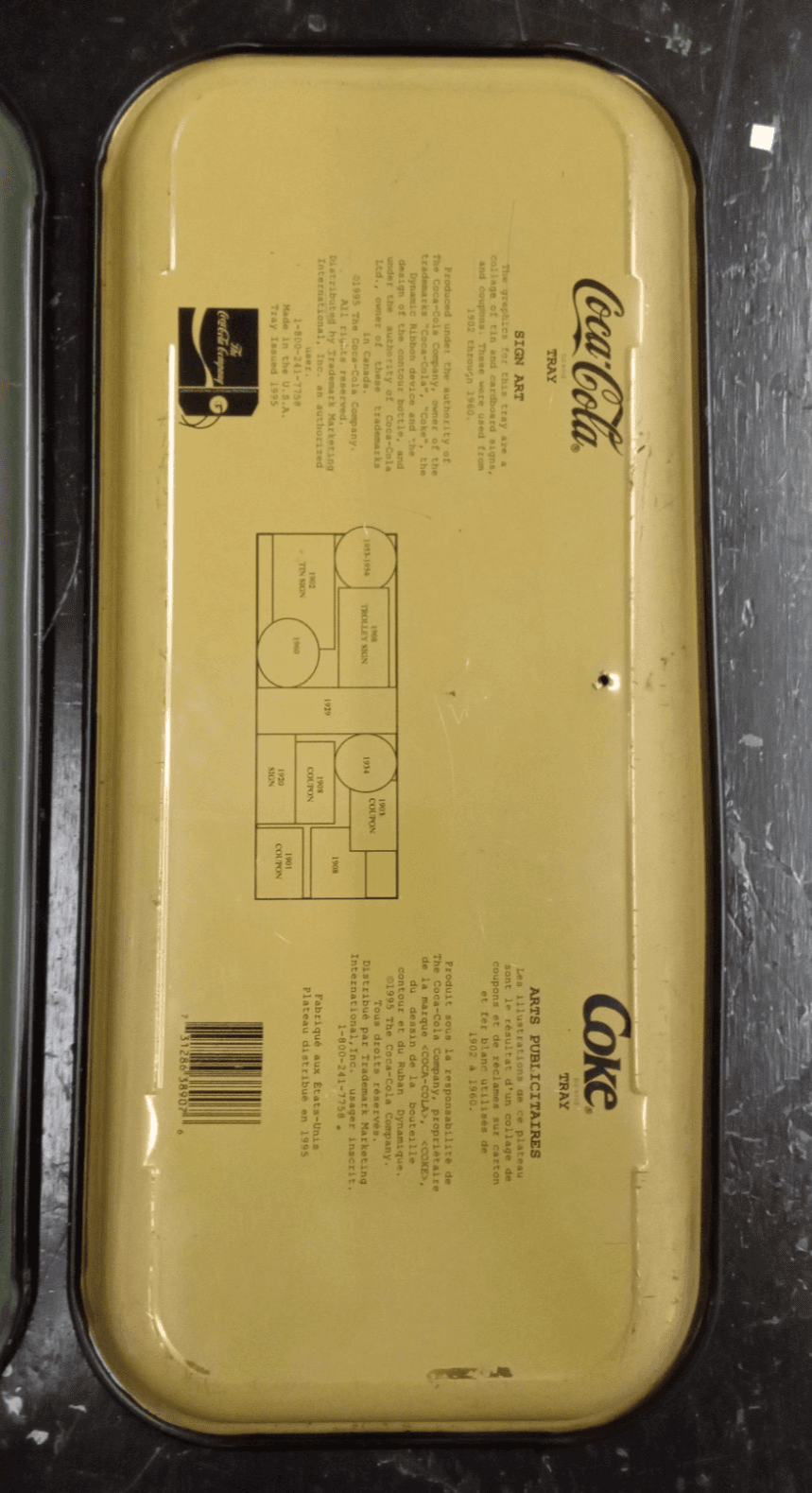 Coca Cola Metal Trays 1916 Printed in USA 1972 & 1995 Vintage Set Of 2 - Thumbnail 4