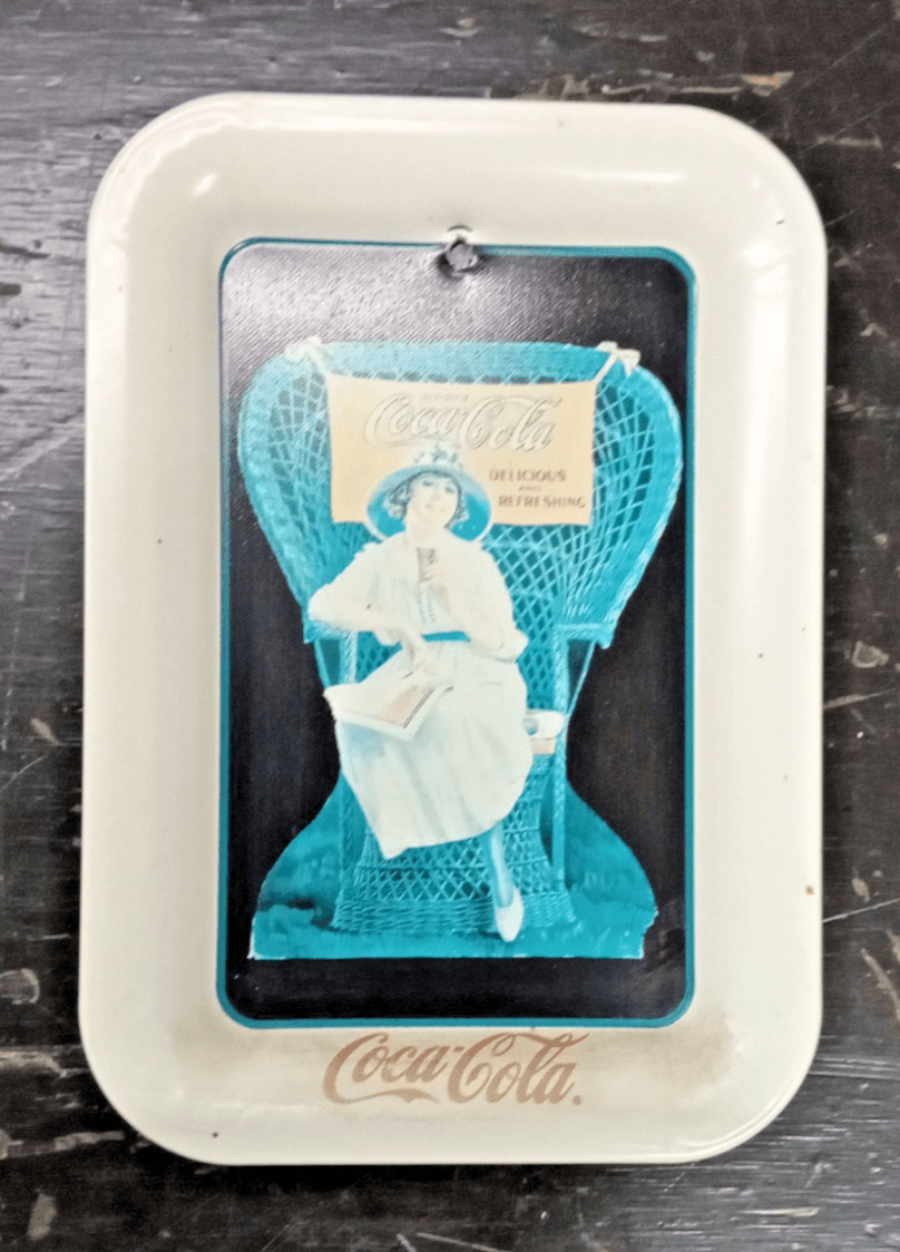 Set Of 3 Vintage 1980s Coca-Cola Advertising Metal Trays - Thumbnail 3