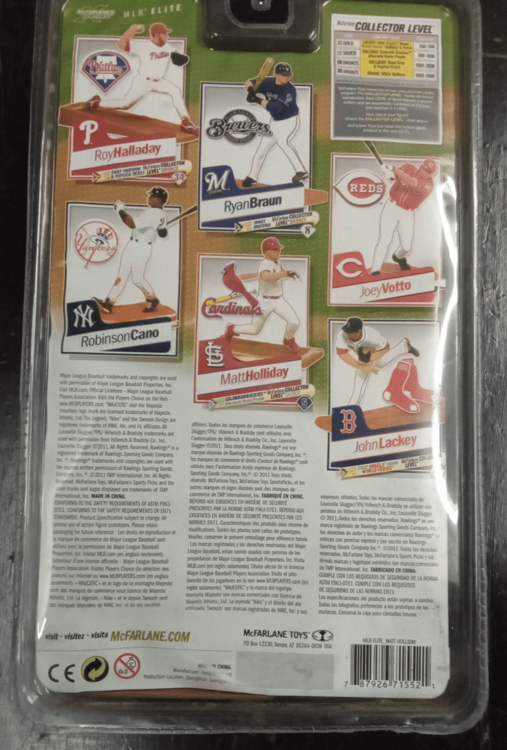 MLB SILVER LEVEL COLORADO ROCKIES MATT HOLLIDAY Collector 460/1000 MCFARLANE - Thumbnail 2