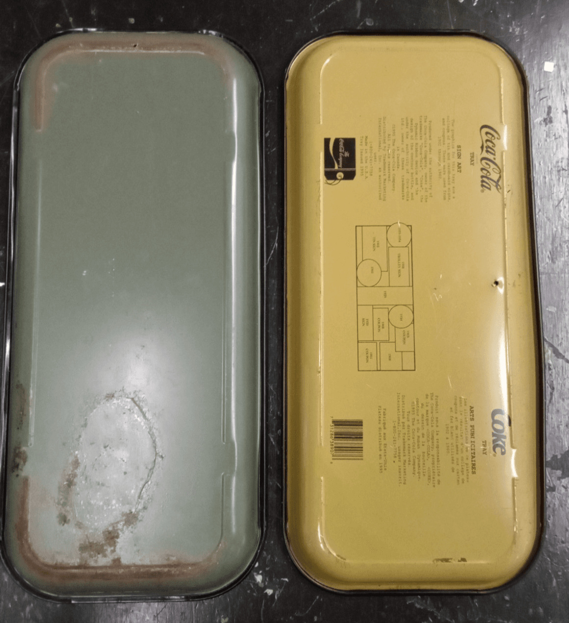 Coca Cola Metal Trays 1916 Printed in USA 1972 & 1995 Vintage Set Of 2 - Thumbnail 3