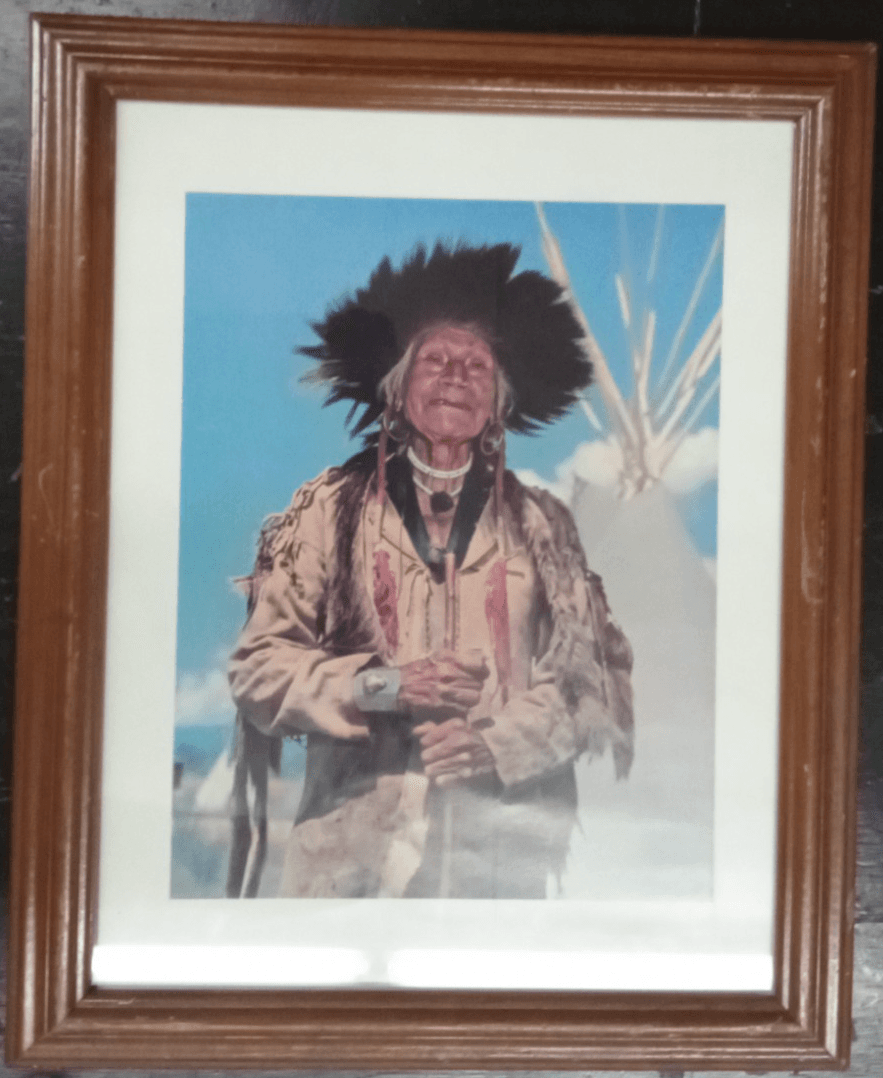 Vintage Old Native American Chief Framed Art Photograph Print - Thumbnail 2
