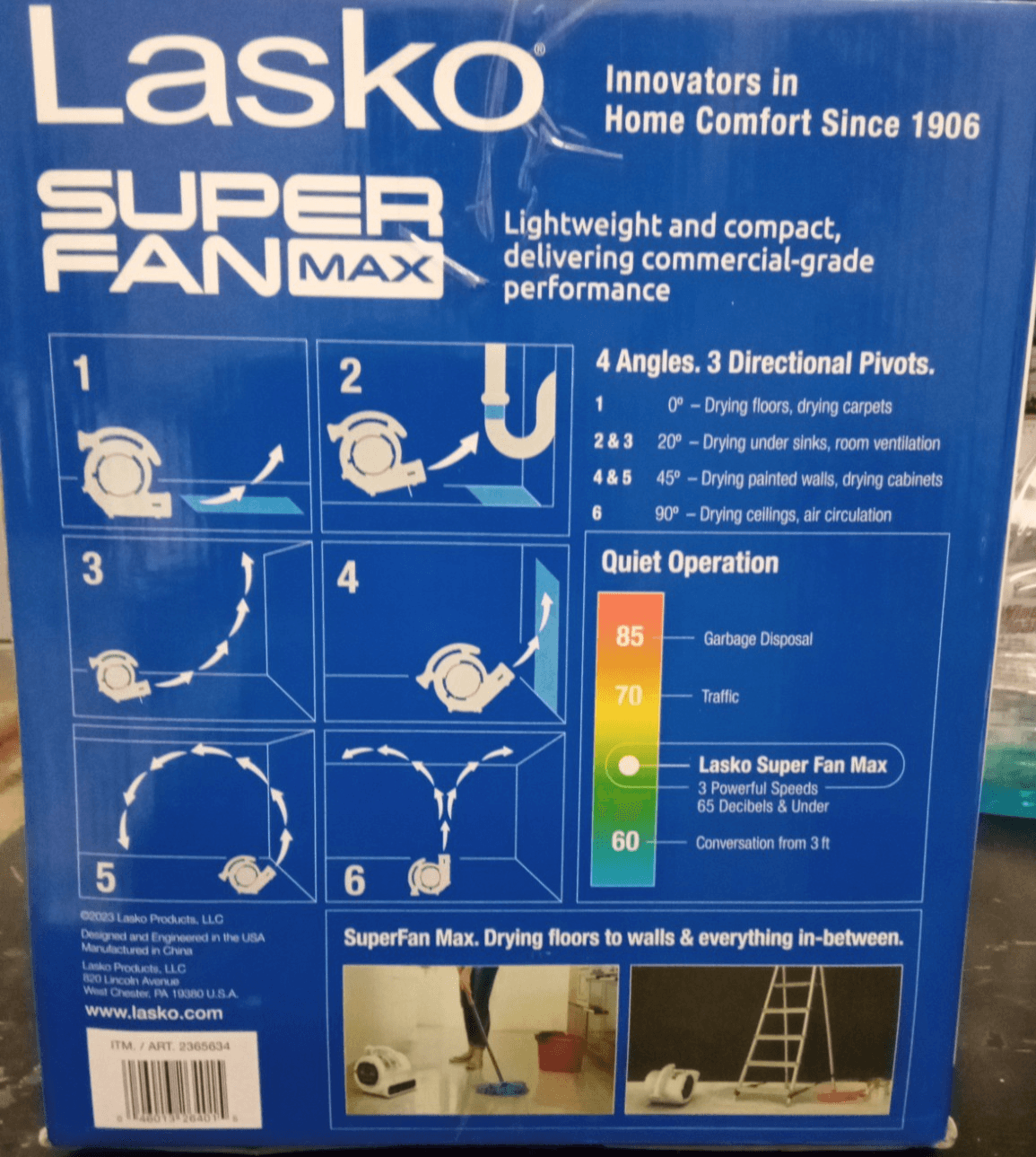 Lasko Super Fan Max Multi-Purpose Compact Air Mover/Model SF-20-G2/ White OB - Thumbnail 2