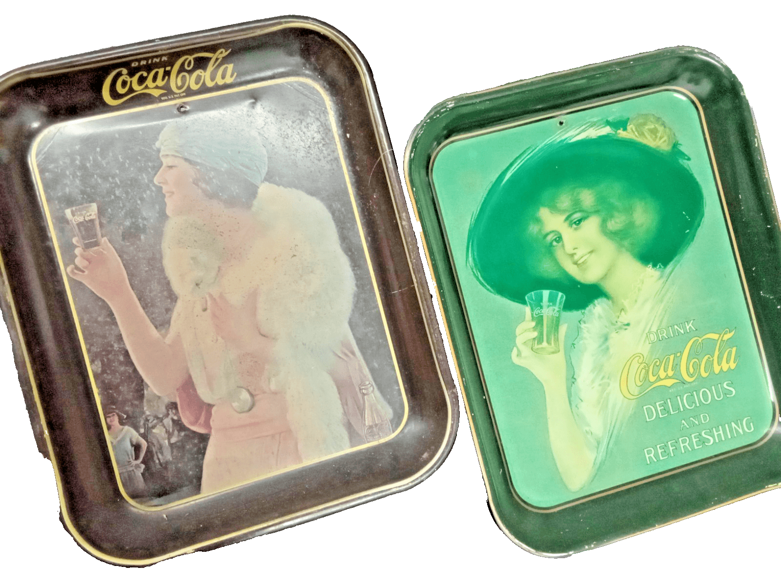 Coca-Cola 1970’s flapper/Gibson girl trays - Thumbnail 2