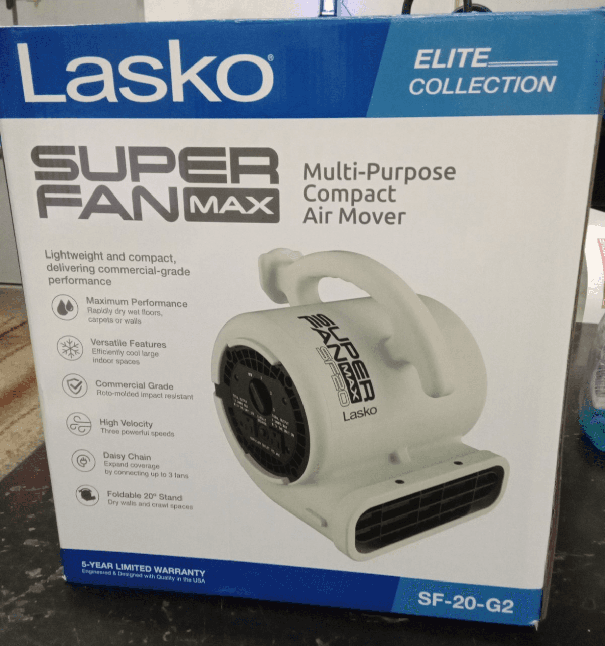 Lasko Super Fan Max Multi-Purpose Compact Air Mover/Model SF-20-G2/ White OB - Thumbnail 4