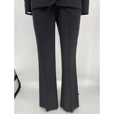 Gucci Women's Gray Pinstripe Wool Suit Blazer Pants Set Y2K mid rise 2000s vtg S - Thumbnail 3