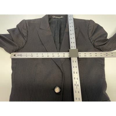 Gucci Women's Gray Pinstripe Wool Suit Blazer Pants Set Y2K mid rise 2000s vtg S - Thumbnail 18
