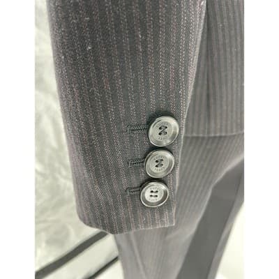 Gucci Women's Gray Pinstripe Wool Suit Blazer Pants Set Y2K mid rise 2000s vtg S - Thumbnail 7