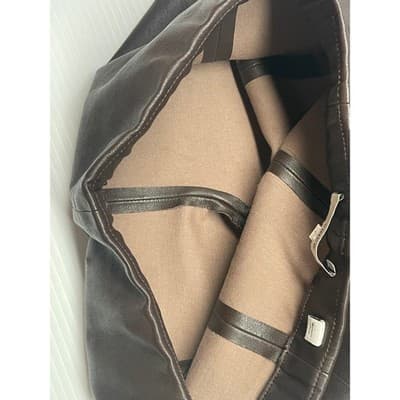 Vince Women's Brown Leather Leggings Pants Elastic Waist Slim Fit Size S Luxury - Thumbnail 6
