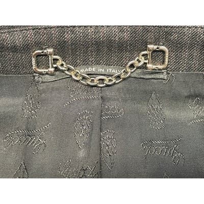 Gucci Women's Gray Pinstripe Wool Suit Blazer Pants Set Y2K mid rise 2000s vtg S - Thumbnail 11