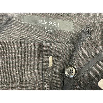Gucci Women's Gray Pinstripe Wool Suit Blazer Pants Set Y2K mid rise 2000s vtg S - Thumbnail 14