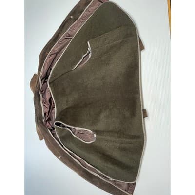 Womens Vintage Brown Suede Leather Jacket Zip Out Lining 70s M Button Up Blazer - Thumbnail 10
