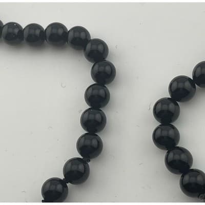 Vintage modernist sterling and onyx bead necklace w/ pearl accent artisan 80s - Thumbnail 12