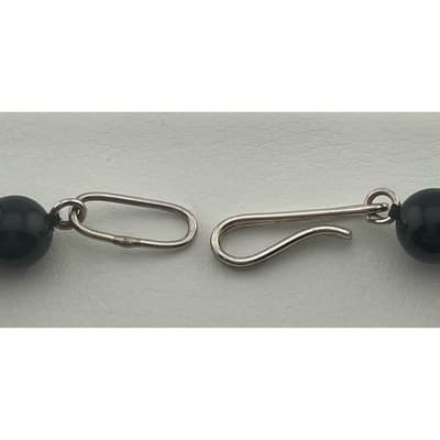 Vintage modernist sterling and onyx bead necklace w/ pearl accent artisan 80s - Thumbnail 11
