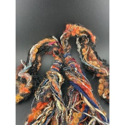 Artisan Agate Slice Necklace Fiber Textile Wearable Art Statement Avant Garde - Thumbnail 7