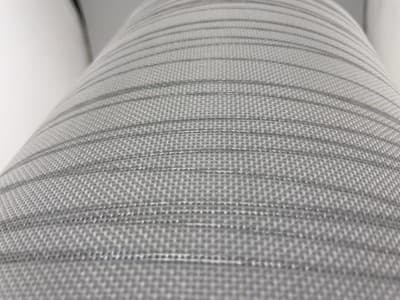 Fabric Lampshade White Off White Silver Metallic Stripe Empire Tapered 9” X 12” - Thumbnail 4