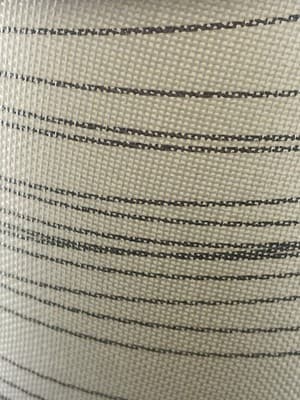 Fabric Lampshade White Off White Silver Metallic Stripe Empire Tapered 9” X 12” - Thumbnail 5