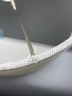Fabric Lampshade White Off White Silver Metallic Stripe Empire Tapered 9” X 12” - Thumbnail 11