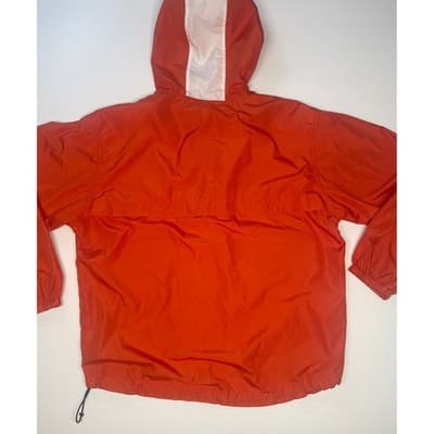 VTG Chaps Ralph Lauren Orange Windbreaker W/Hood Jacket Anorak Mens M Reflective - Thumbnail 5