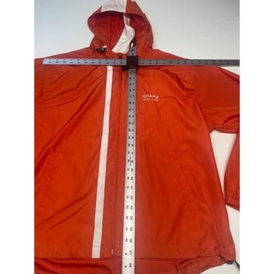 VTG Chaps Ralph Lauren Orange Windbreaker W/Hood Jacket Anorak Mens M Reflective - Thumbnail 6
