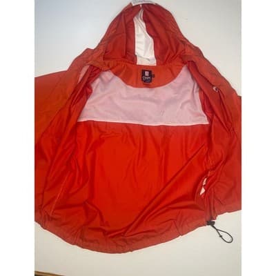 VTG Chaps Ralph Lauren Orange Windbreaker W/Hood Jacket Anorak Mens M Reflective - Thumbnail 9