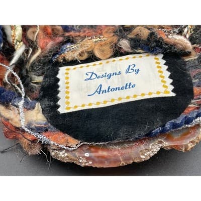 Artisan Agate Slice Necklace Fiber Textile Wearable Art Statement Avant Garde - Thumbnail 5