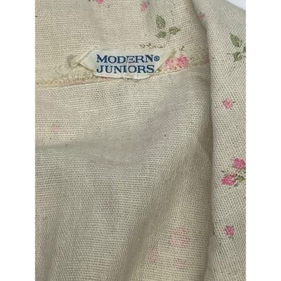 Vintage 70s Floral Safari Shacket Dagger Pointed Collar USA Union Made XS S - Thumbnail 8