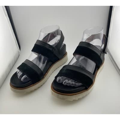 Homers Artisan Black Leather Flatform Sandals sz. 37.5 (7-7.5) Made in Spain - Thumbnail 3