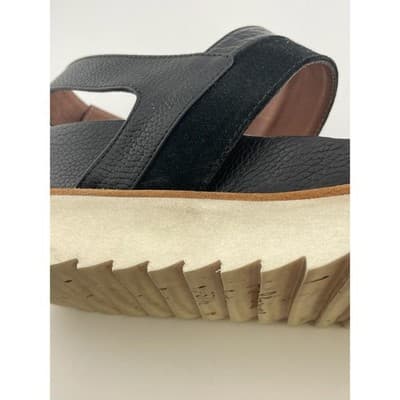 Homers Artisan Black Leather Flatform Sandals sz. 37.5 (7-7.5) Made in Spain - Thumbnail 8