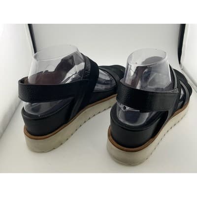 Homers Artisan Black Leather Flatform Sandals sz. 37.5 (7-7.5) Made in Spain - Thumbnail 5