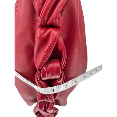 Elie Tahari Red Leather Hobo Bag Slouchy Ruched Soft Shoulder Purse Handbag - Thumbnail 14