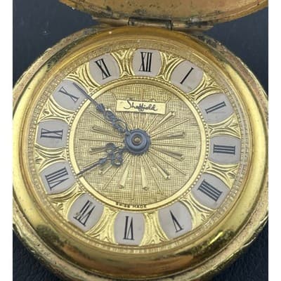 Antique Sheffield Pocket Watch Gold Filled Hunter Case Roman Dial NOT RUNNING - Thumbnail 7