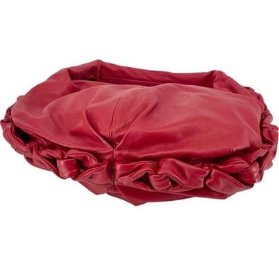 Elie Tahari Red Leather Hobo Bag Slouchy Ruched Soft Shoulder Purse Handbag - Thumbnail 7