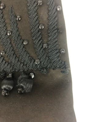 Vintage 50's/60's Beaded Fringe Purse Evening Bag Chocolate Brown & Black Spain - Thumbnail 5
