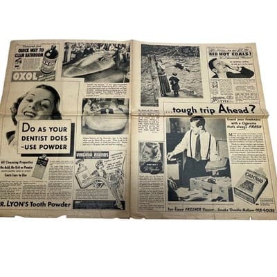 1939 Sunday News Map British Empire Europe Changing WWII Vintage Insert Ephemera - Thumbnail 8