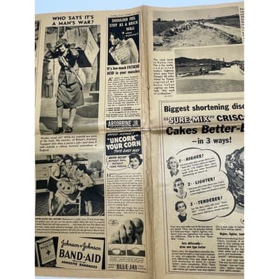 1939 Sunday News Map British Empire Europe Changing WWII Vintage Insert Ephemera - Thumbnail 16