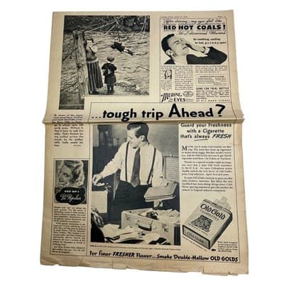 1939 Sunday News Map British Empire Europe Changing WWII Vintage Insert Ephemera - Thumbnail 9