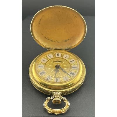Antique Sheffield Pocket Watch Gold Filled Hunter Case Roman Dial NOT RUNNING - Thumbnail 4