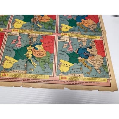 1939 Sunday News Map British Empire Europe Changing WWII Vintage Insert Ephemera - Thumbnail 5