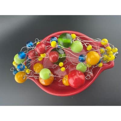 Manouk Sculptural Glass Bead Bracelet Statement Multicolor Wire Wrap art to wear - Thumbnail 13