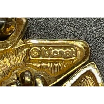 Vintage Monet Enamel Panel Necklace Navy Ivory Gold Tone Statement Collar 1980's - Thumbnail 18