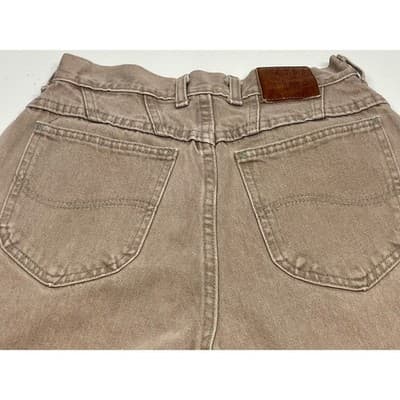 Vintage Lee Riveted High Rise Mom Jeans Sand Beige Stone 26 Distressed Workwear - Thumbnail 5