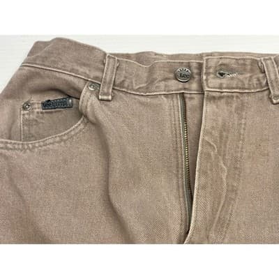 Vintage Lee Riveted High Rise Mom Jeans Sand Beige Stone 26 Distressed Workwear - Thumbnail 4