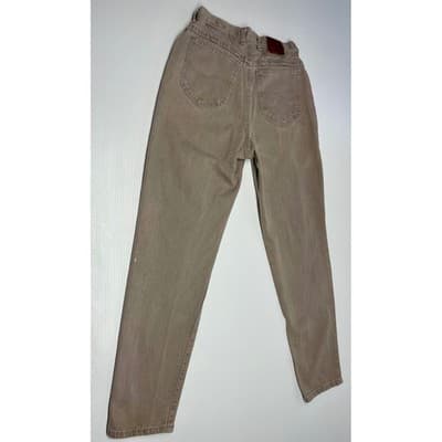 Vintage Lee Riveted High Rise Mom Jeans Sand Beige Stone 26 Distressed Workwear - Thumbnail 2