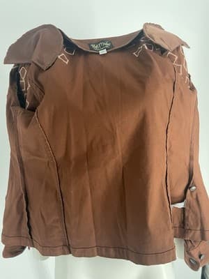 Bob Mackie Wearable Art Women’s Jacket Brown Zip Up Rhinestones Bling Size XS - Thumbnail 12