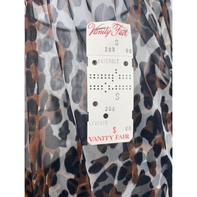 Vintage 60s Vanity Fair Leopard Lingerie Set Deadstock Slip & Sheer Overlay S - Thumbnail 7