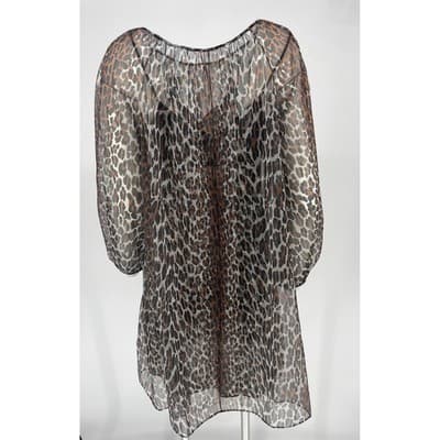 Vintage 60s Vanity Fair Leopard Lingerie Set Deadstock Slip & Sheer Overlay S - Thumbnail 10