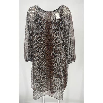 Vintage 60s Vanity Fair Leopard Lingerie Set Deadstock Slip & Sheer Overlay S - Thumbnail 6