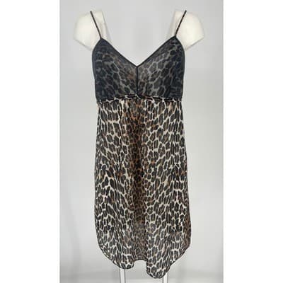 Vintage 60s Vanity Fair Leopard Lingerie Set Deadstock Slip & Sheer Overlay S - Thumbnail 18