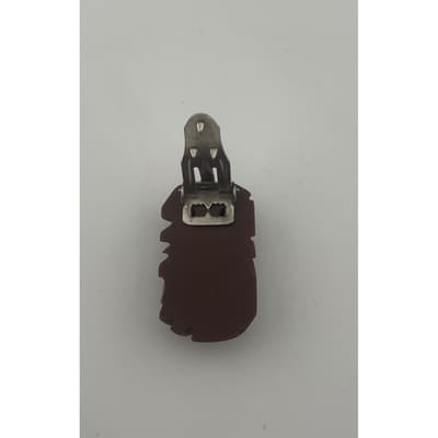 Vintage Carved Bakelite Leaf Dress Clip Brown Art Deco 1930s 40s costume jewelry - Thumbnail 4