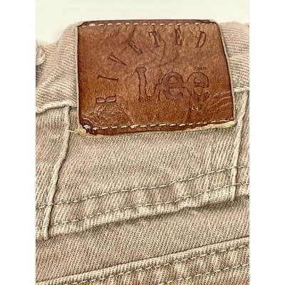 Vintage Lee Riveted High Rise Mom Jeans Sand Beige Stone 26 Distressed Workwear - Thumbnail 6